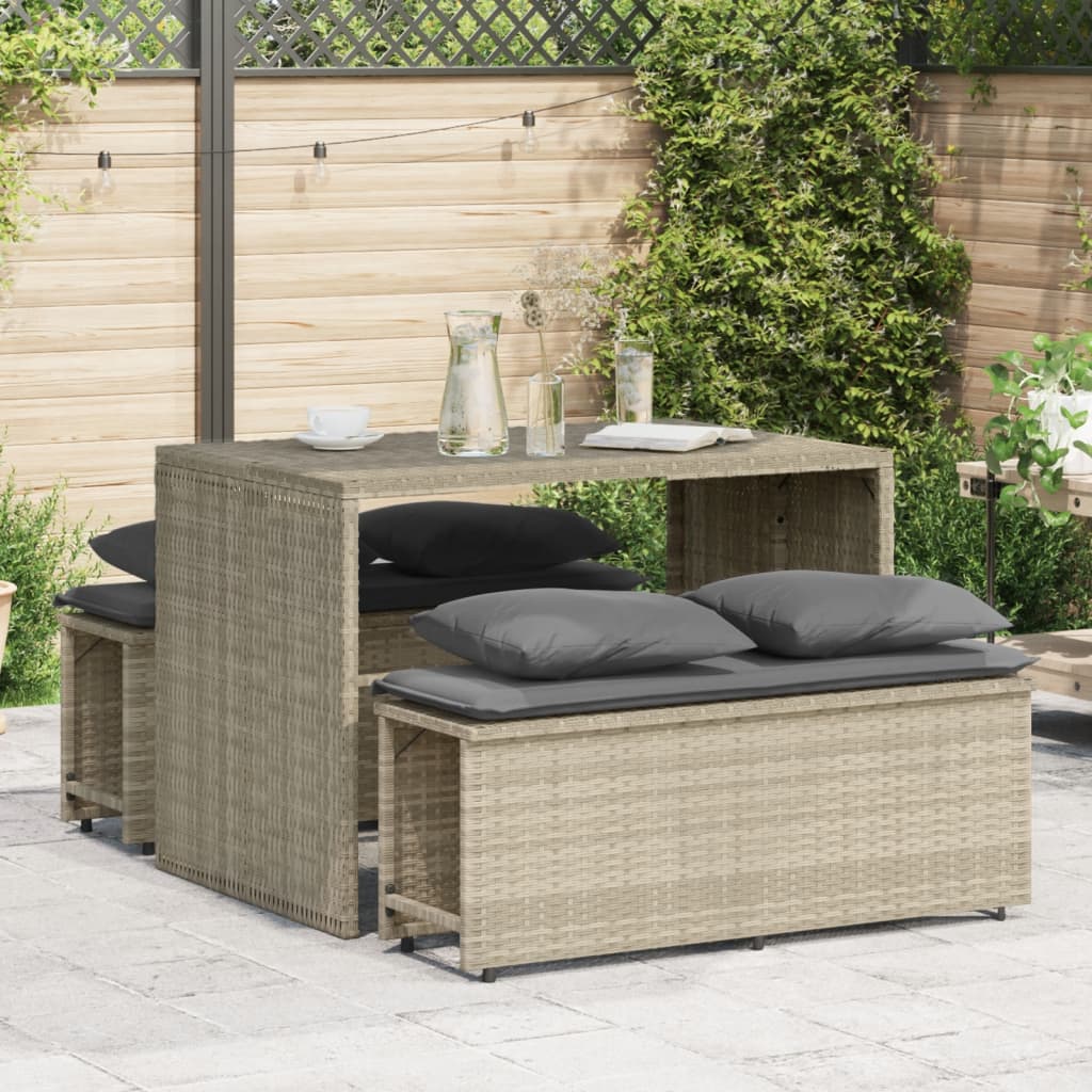 Set Mobilier De Grădină Cu Perne, 3 Piese, , Poliratan
