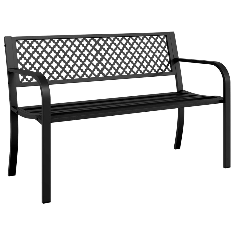 Bancă De Grădină, Negru, 119 Cm, Oțel