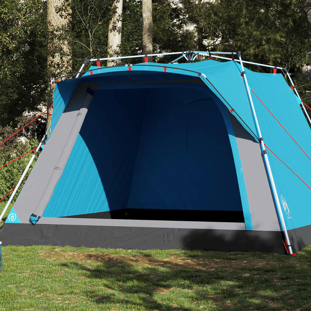 Cort Camping Cabană 4 Persoane Gri/Portocaliu Setare Rapidă