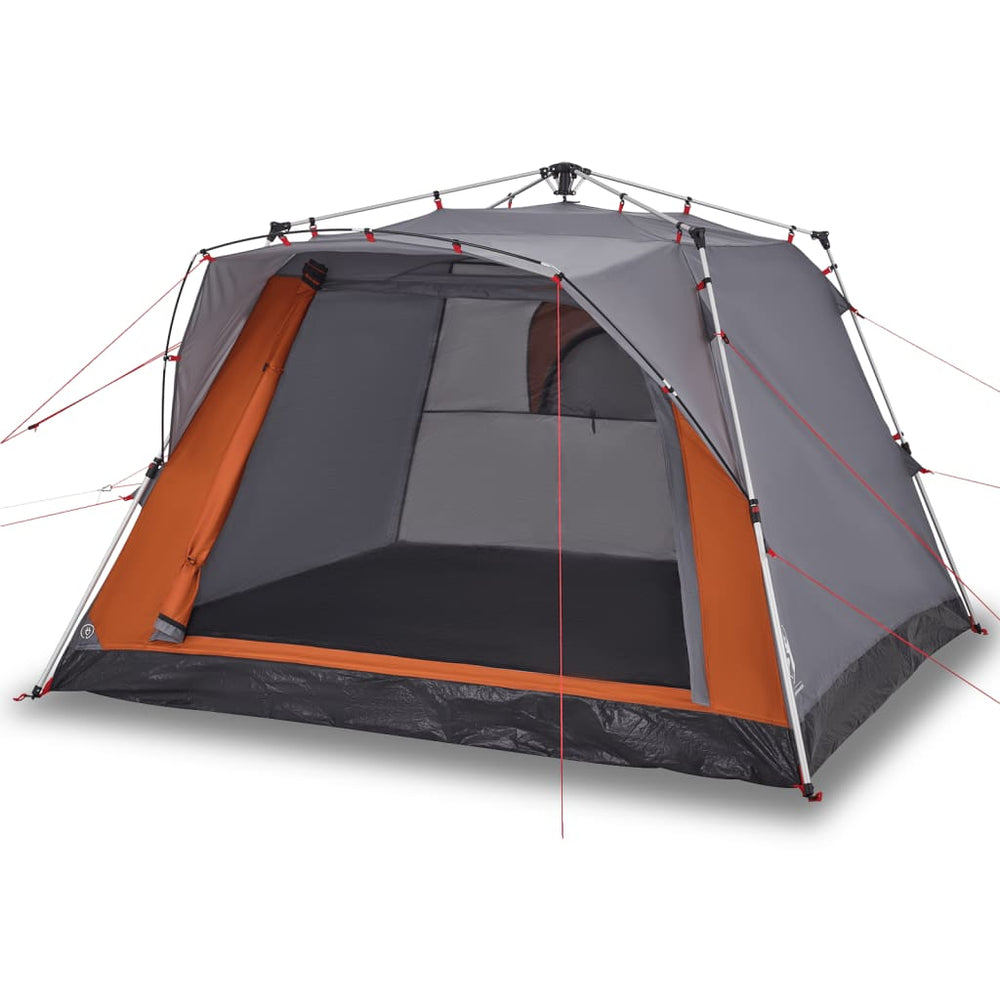Cort Camping Cabană 4 Persoane Gri/Portocaliu Setare Rapidă