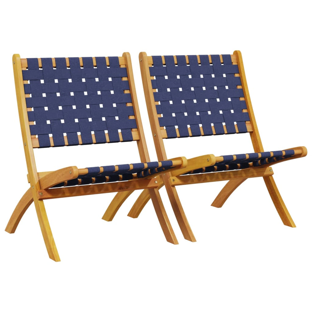 Scaune De Grădină Pliante 2 Buc. Lemn Masiv Acacia/Textil