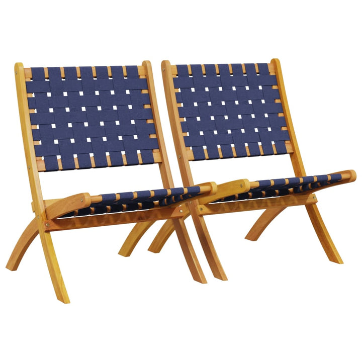 Scaune De Grădină Pliante 2 Buc. Lemn Masiv Acacia/Textil