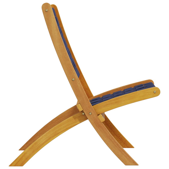 Scaune De Grădină Pliante 2 Buc. Lemn Masiv Acacia/Textil
