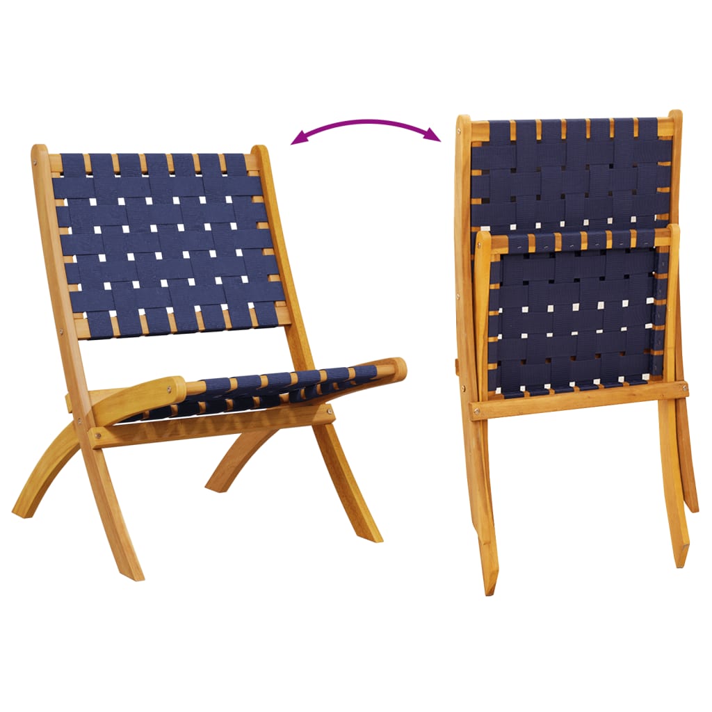 Scaune De Grădină Pliante 2 Buc. Lemn Masiv Acacia/Textil