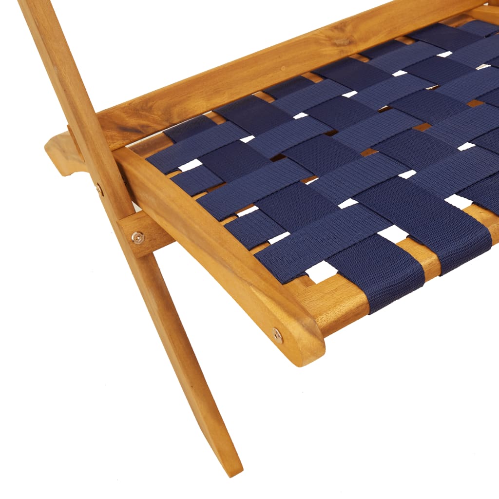 Scaune De Grădină Pliante 2 Buc. Lemn Masiv Acacia/Textil