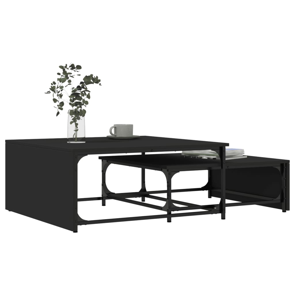 Mese Suprapuse De Cafea, 2 Buc., , Lemn Prelucrat/Metal