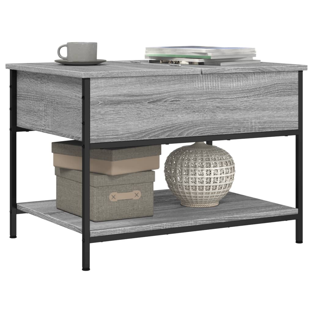 Măsuță De Cafea 70X50X50 Cm Lemn Prelucrat Și Metal