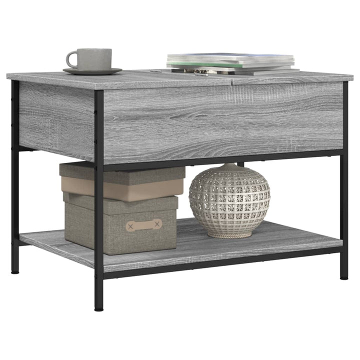 Măsuță De Cafea 70X50X50 Cm Lemn Prelucrat Și Metal