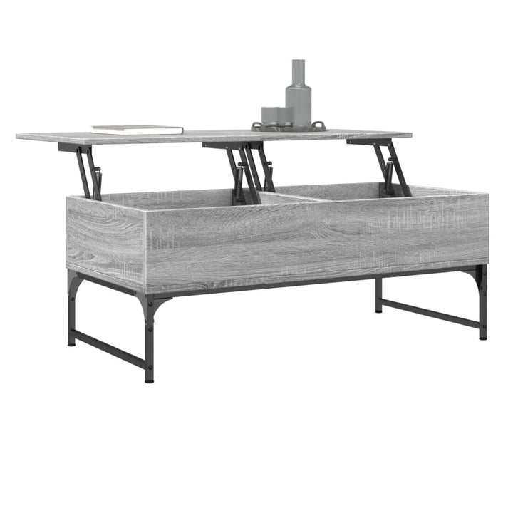 Măsuță De Cafea, Gri Sonoma, 100X50X40 Cm, Lemn Prelucrat/Metal