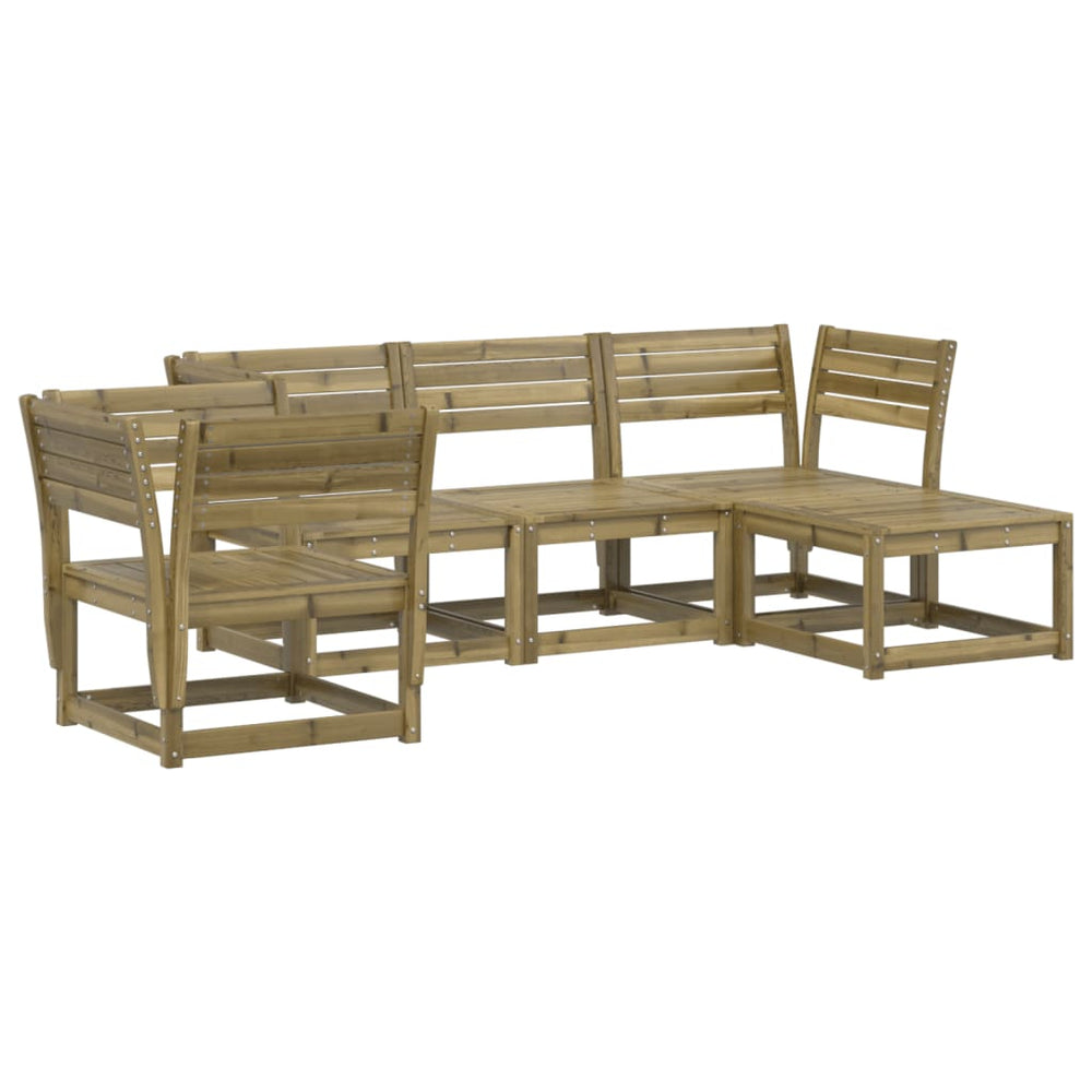 Set Mobilier Relaxare Pentru Grădină 5 Piese Lemn De Pin Tratat