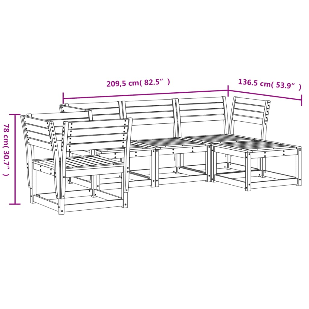 Set Mobilier Relaxare Pentru Grădină 5 Piese Lemn De Pin Tratat