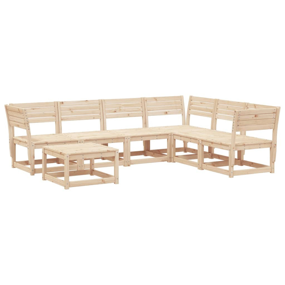 Set Mobilier De Grădină, 7 Piese, Lemn Masiv De Pin