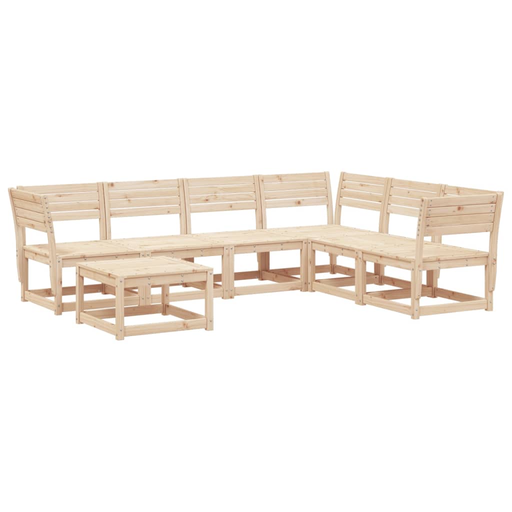 Set Mobilier De Grădină, 7 Piese, Lemn Masiv De Pin