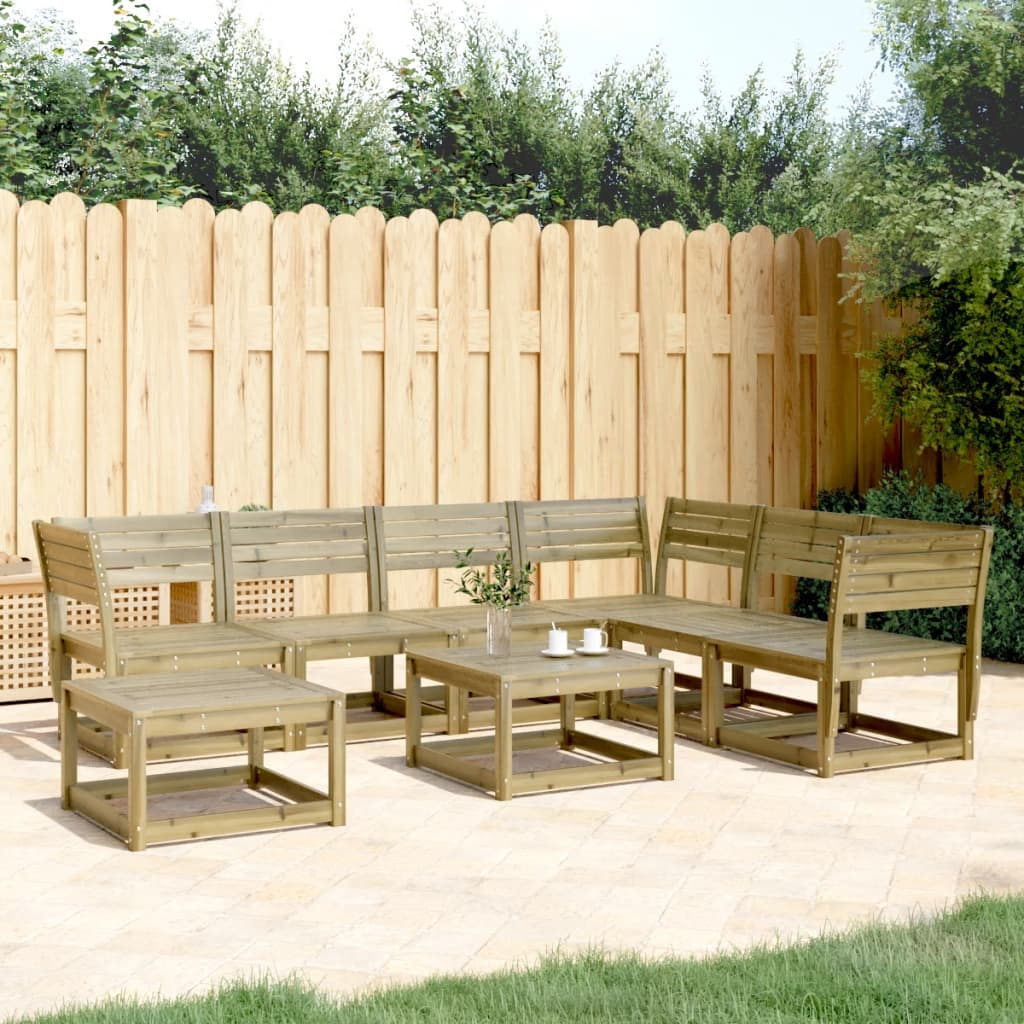 Set Mobilier De Grădină, 7 Piese, Lemn Masiv De Pin