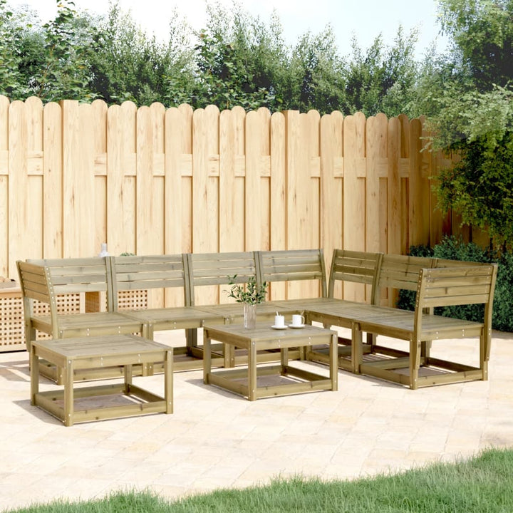 Set Mobilier De Grădină, 7 Piese, Lemn Masiv De Pin