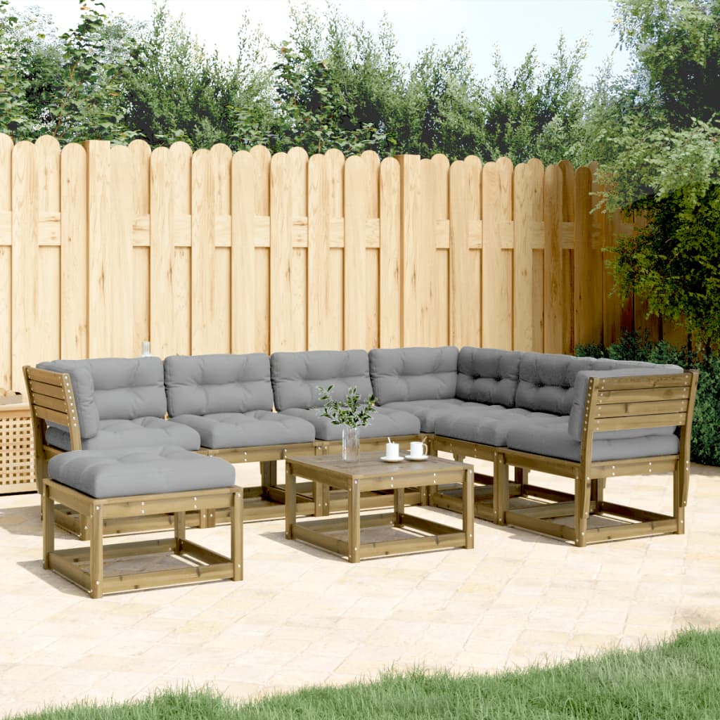 Set Mobilier De Grădină, 7 Piese, Lemn Masiv De Pin
