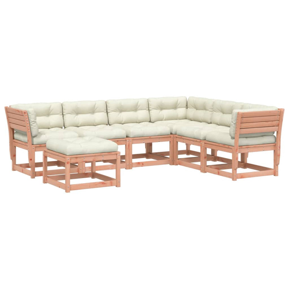 Set Mobilier De Grădină Cu Perne, 7 Piese, Lemn Masiv Douglas