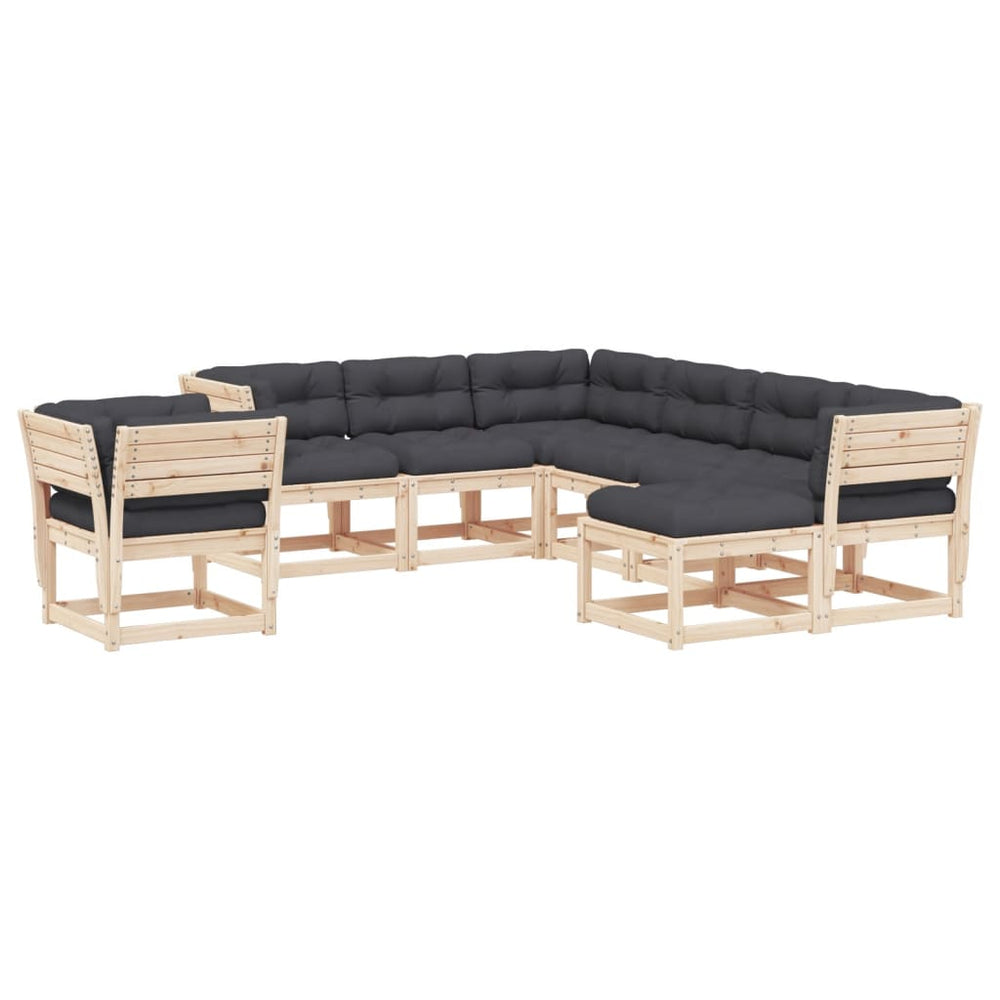 Set Mobilier De Grădină , 8 Piese, Lemn Masiv De Pin