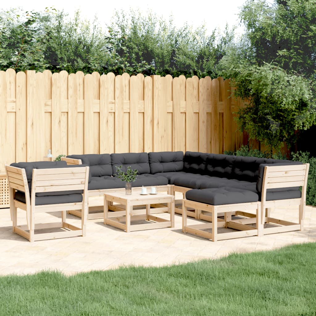 Set Mobilier De Grădină , 8 Piese, Lemn Masiv De Pin