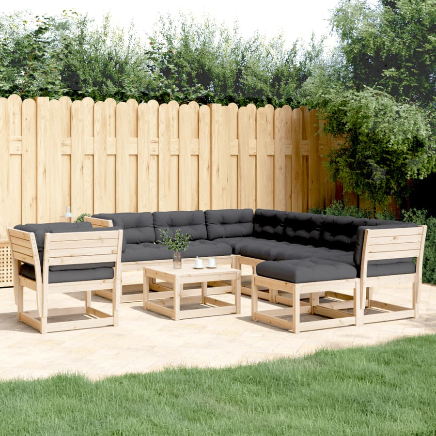 Set Mobilier De Grădină , 8 Piese, Lemn Masiv De Pin