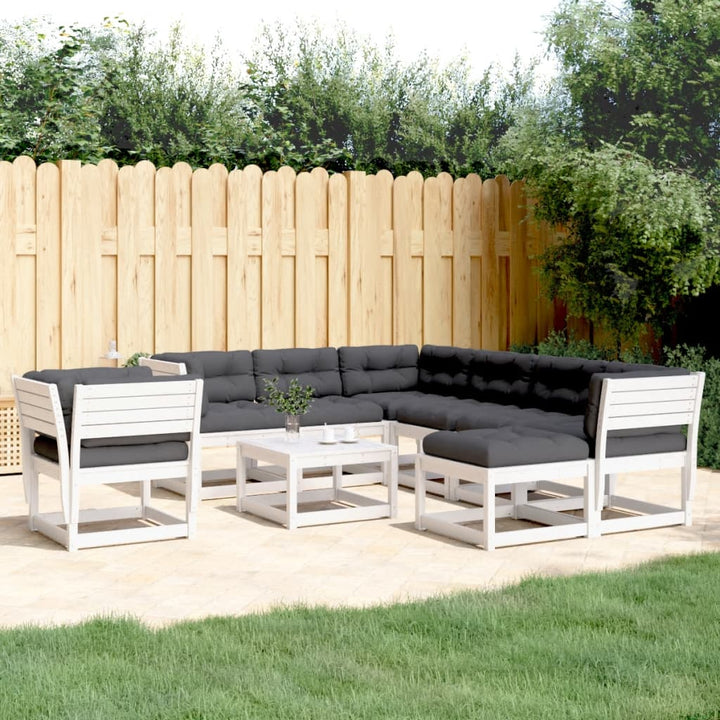 Set Mobilier De Grădină Cu Perne, 8 Piese, Lemn Masiv De Pin