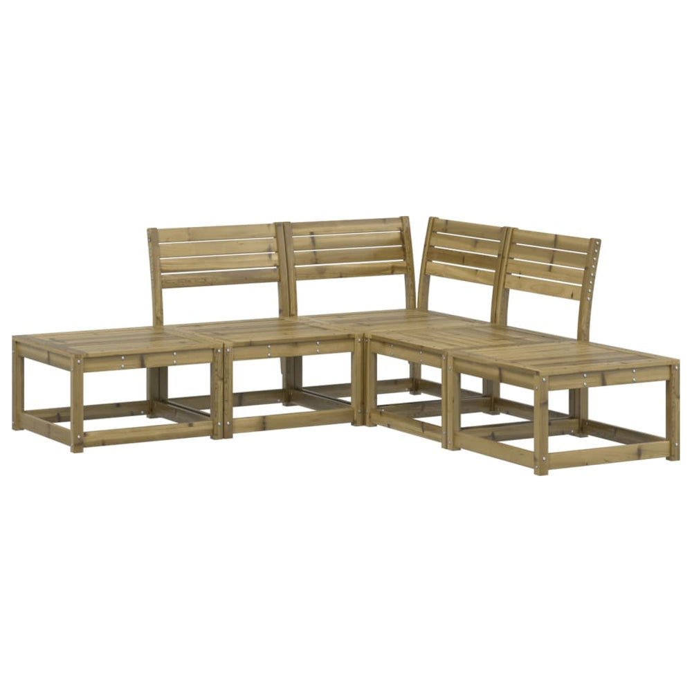 Set Canapea De Grădină, 5 Piese, Lemn De Pin Tratat