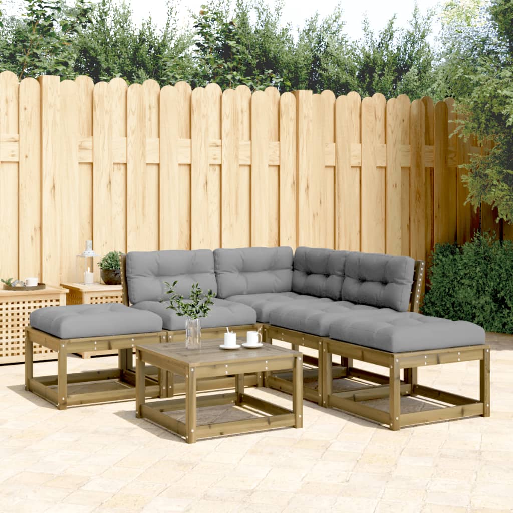 Set Canapea De Grădină, 5 Piese, Lemn De Pin Tratat