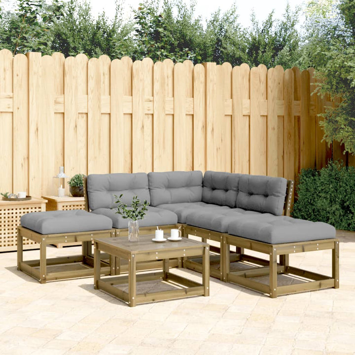 Set Canapea De Grădină, 5 Piese, Lemn De Pin Tratat