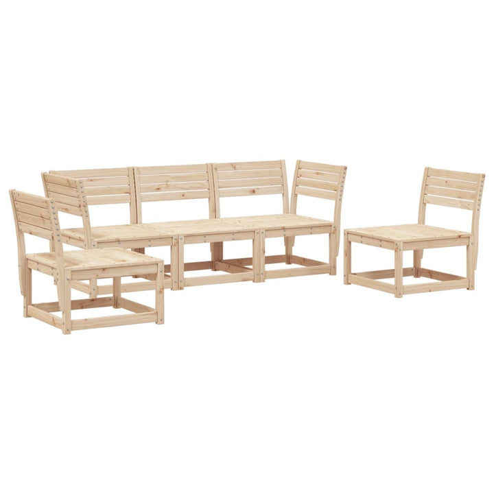 Set Canapea De Grădină, 5 Piese, Lemn Masiv De Pin