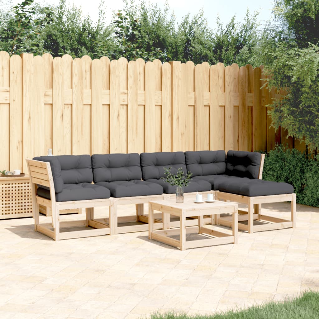 Set Mobilier De Grădină Cu Perne, 5 Piese, Lemn Masiv Douglas