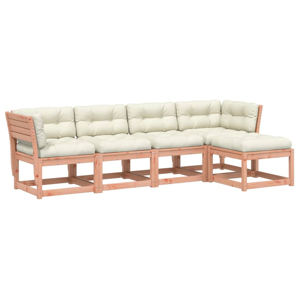 Set Mobilier De Grădină Cu Perne, 5 Piese, Lemn Masiv Douglas