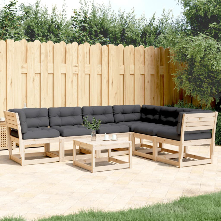Set Canapele De Grădină Cu Perne, 6 Piese, Lemn Masiv De Pin