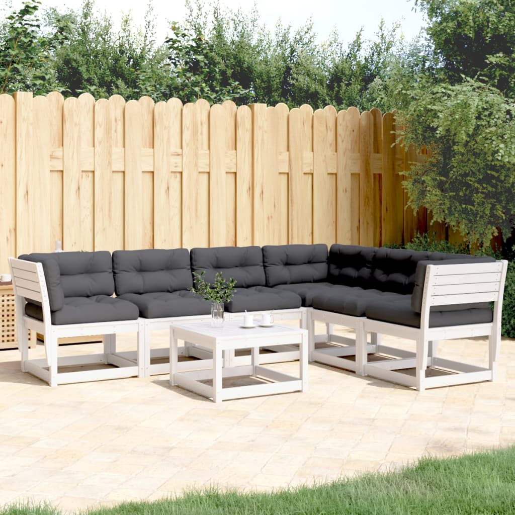 Set Canapele De Grădină Cu Perne, 6 Piese, Lemn Masiv De Pin
