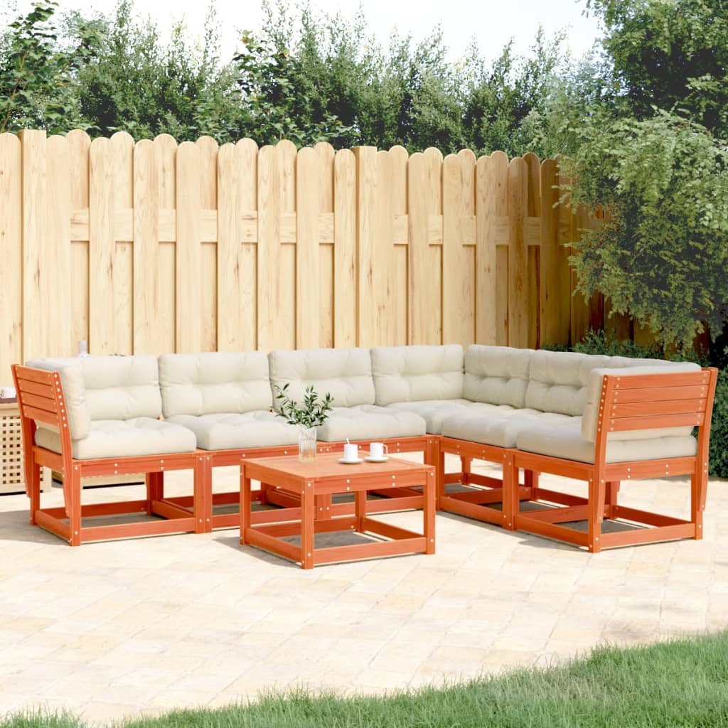 Set Canapele De Grădină Cu Perne, 6 Piese, Lemn Masiv De Pin