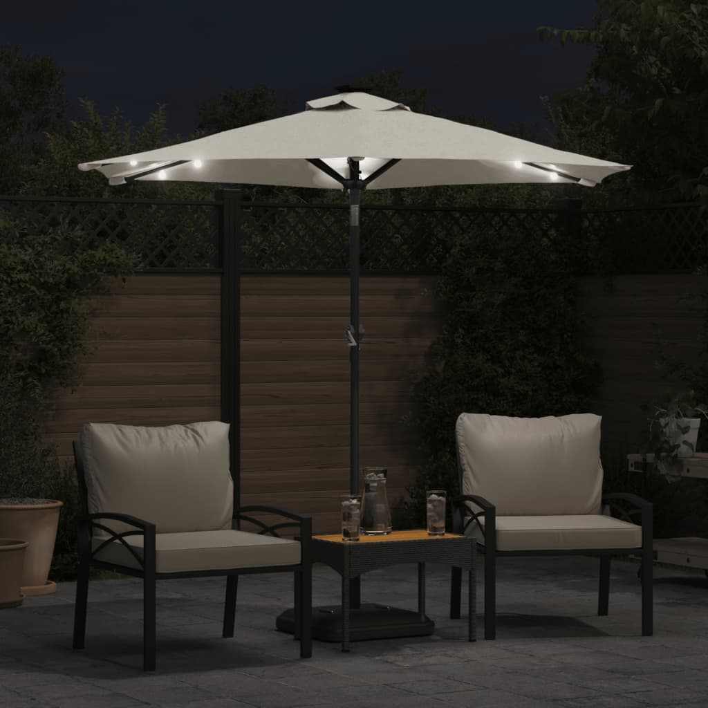 Umbrelă Soare De Grădină Stâlp Din Oțel/Led 225X225X212 Cm