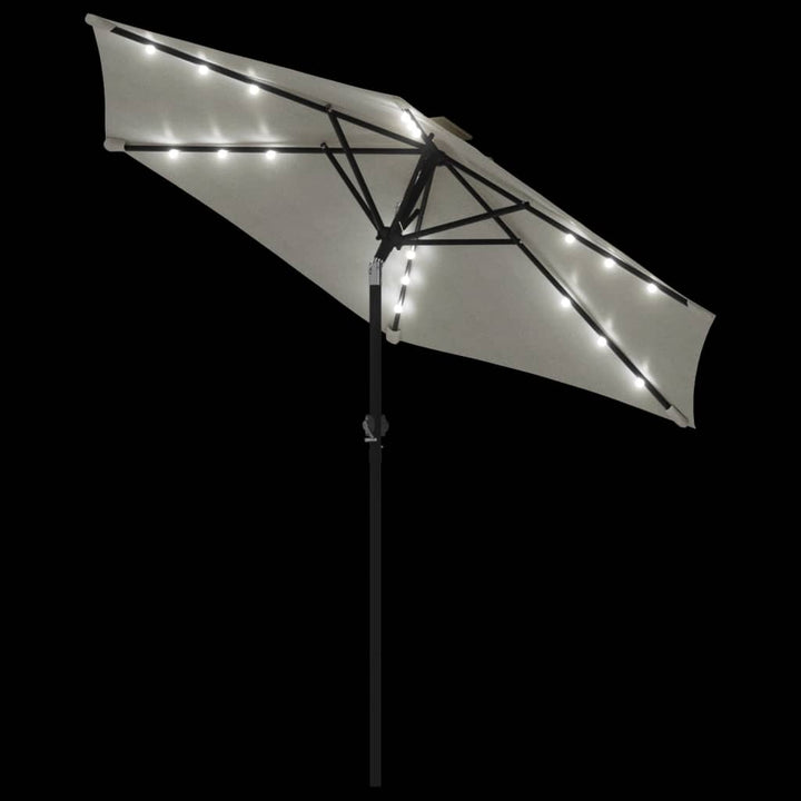 Umbrelă Soare De Grădină Stâlp Din Oțel/Led 225X225X212 Cm