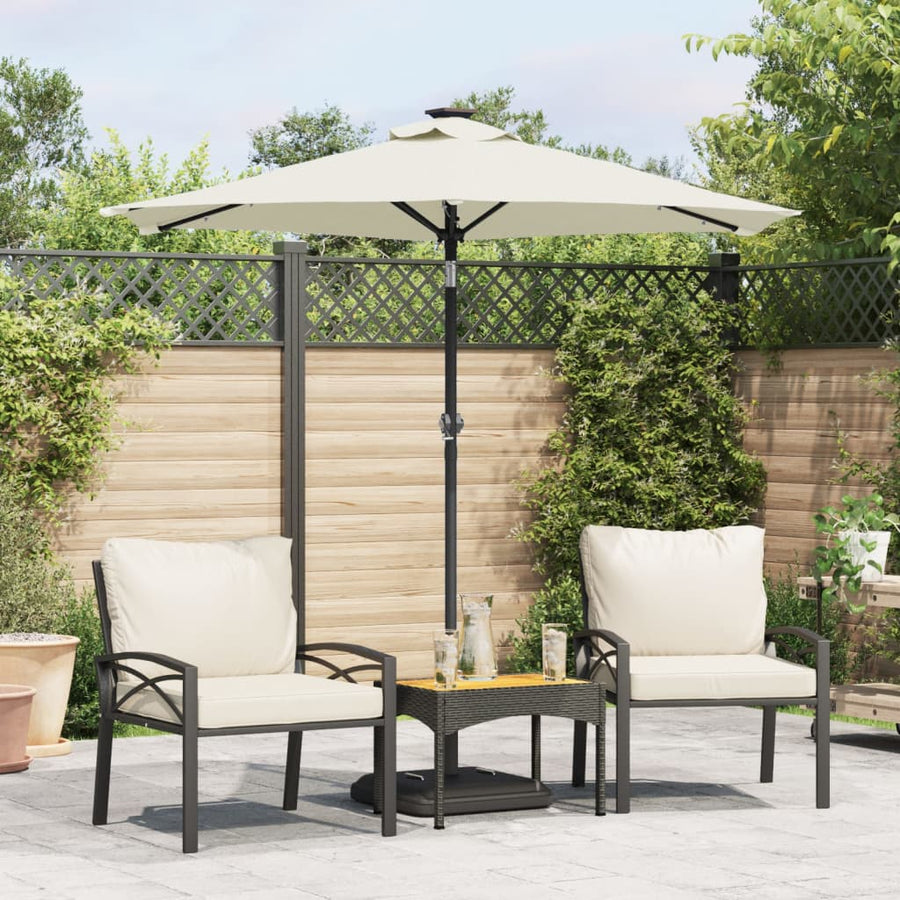 Umbrelă Soare De Grădină Stâlp Din Oțel/Led 225X225X212 Cm