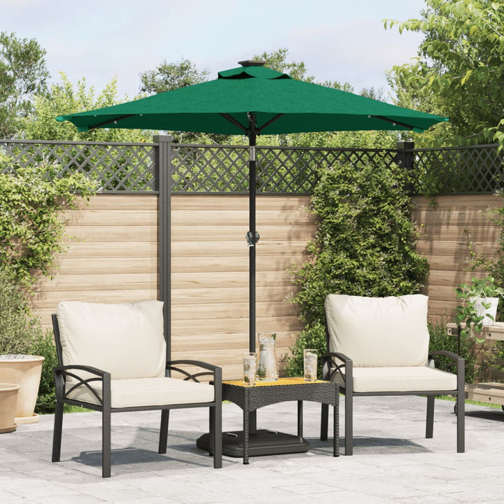 Umbrelă Soare De Grădină Stâlp Din Oțel/Led 225X225X212 Cm