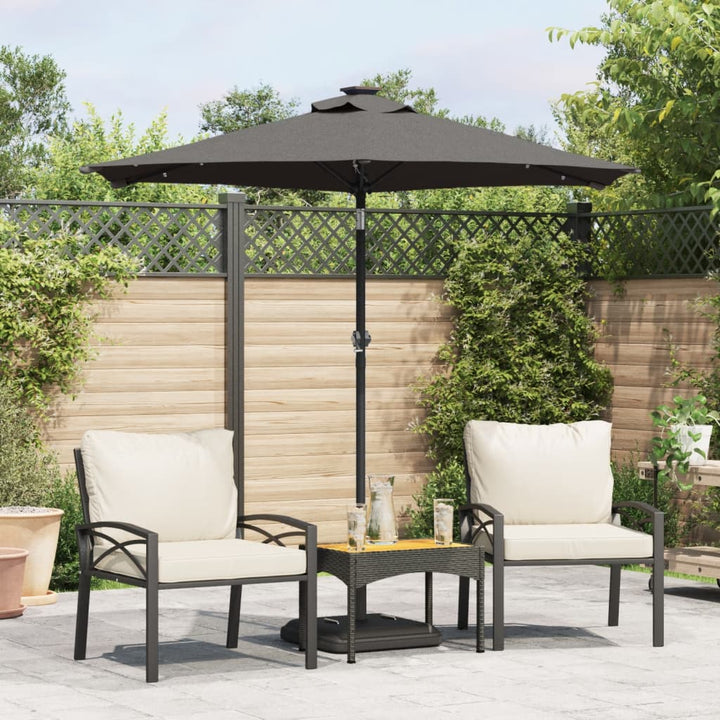 Umbrelă Soare De Grădină Stâlp Din Oțel/Led 225X225X212 Cm