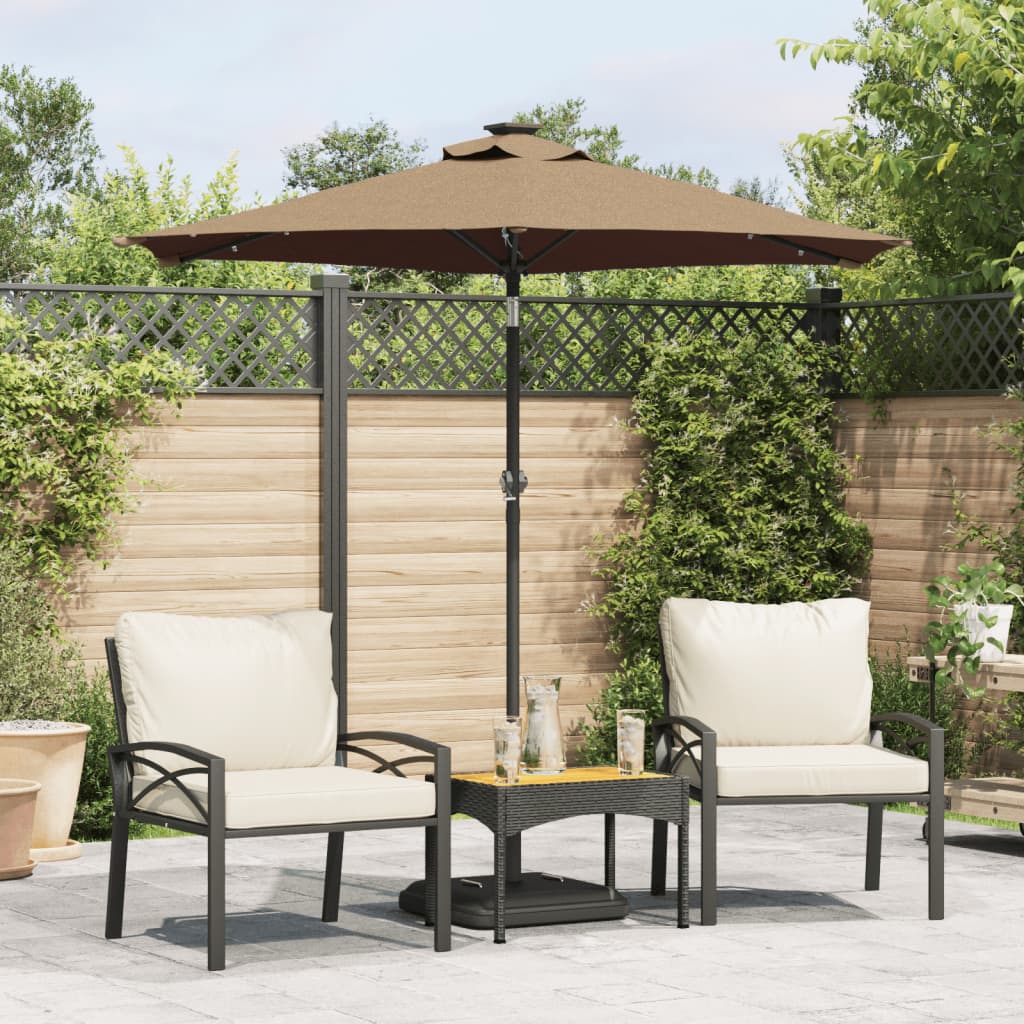 Umbrelă Soare De Grădină Stâlp Din Oțel/Led 225X225X212 Cm