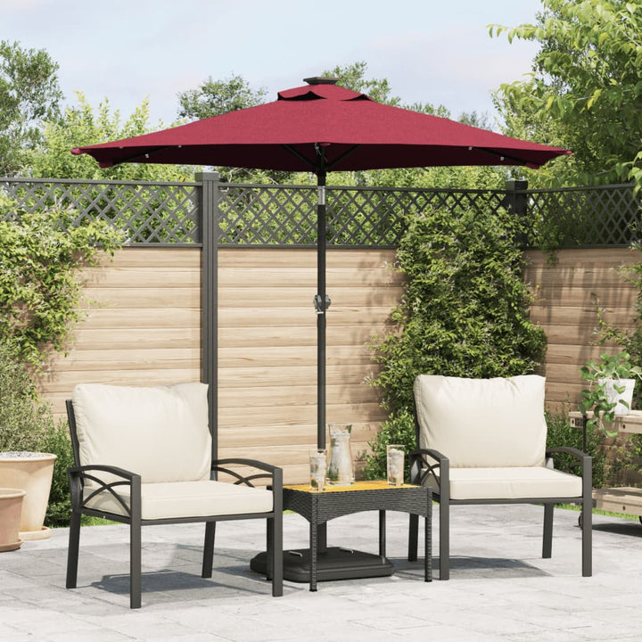 Umbrelă Soare De Grădină Stâlp Din Oțel/Led 225X225X212 Cm