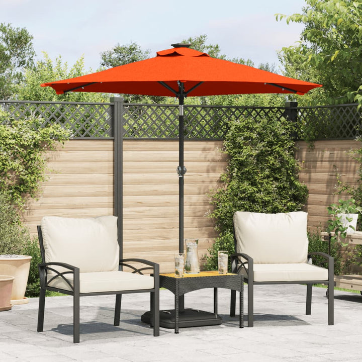 Umbrelă Soare De Grădină Stâlp Din Oțel/Led 225X225X212 Cm