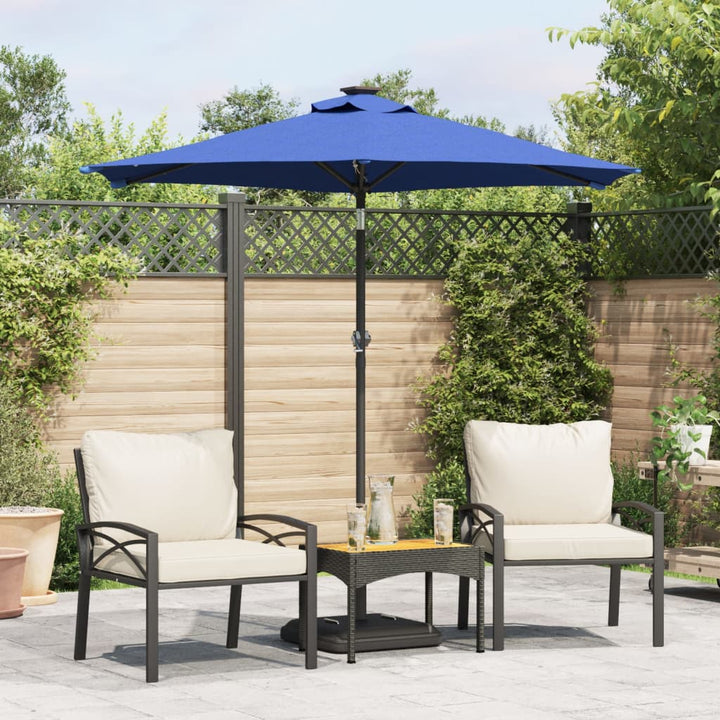 Umbrelă Soare De Grădină Stâlp Din Oțel/Led 225X225X212 Cm