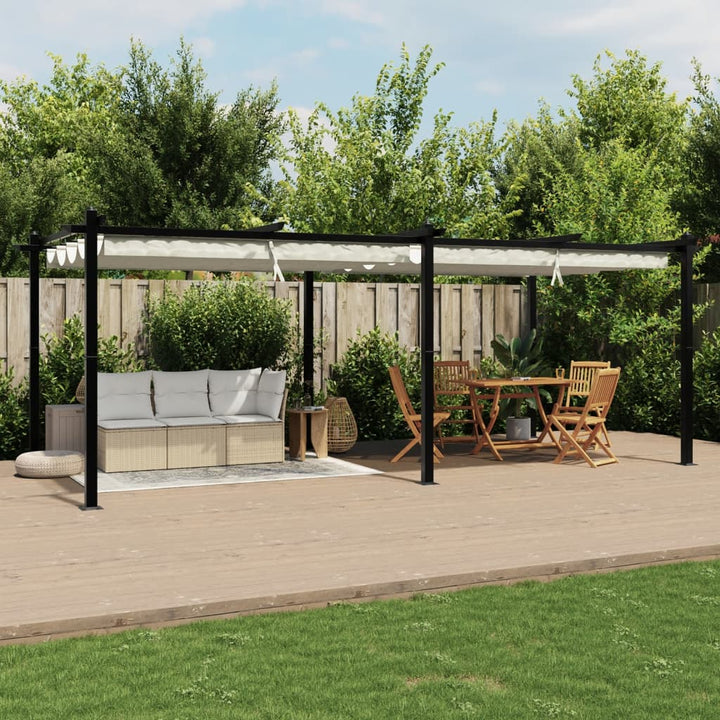 Foișor De Grădină, Acoperiș Retractabil, , 3X6 M, Aluminiu