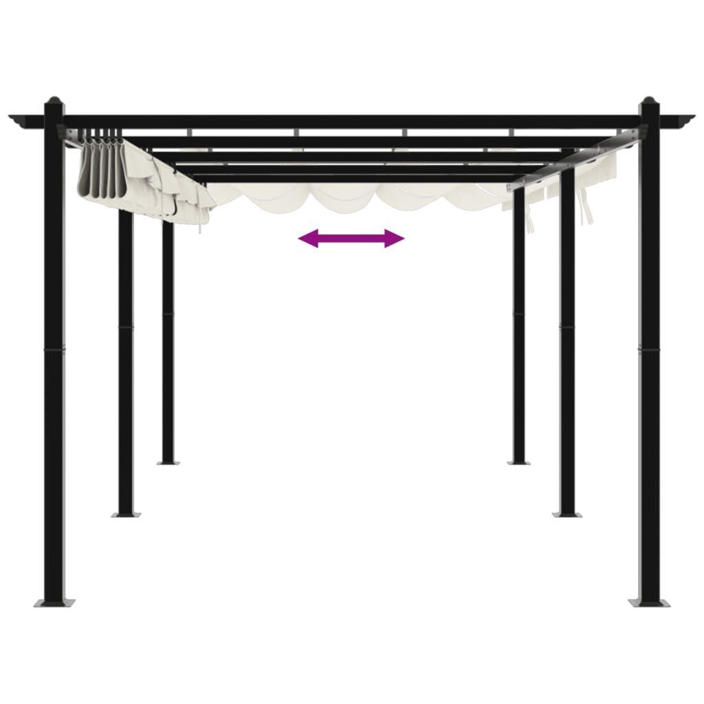 Foișor De Grădină, Acoperiș Retractabil, , 3X6 M, Aluminiu