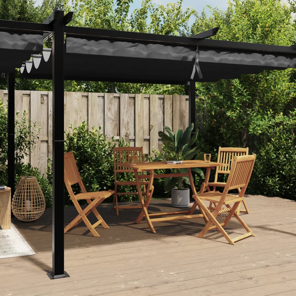 Foișor De Grădină, Acoperiș Retractabil, , 3X6 M, Aluminiu