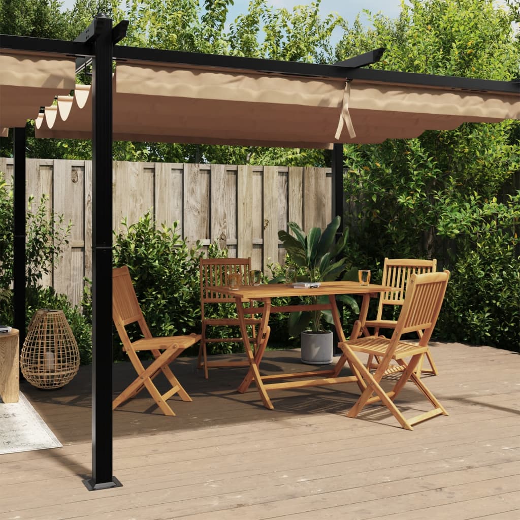 Foișor De Grădină, Acoperiș Retractabil, , 3X6 M, Aluminiu