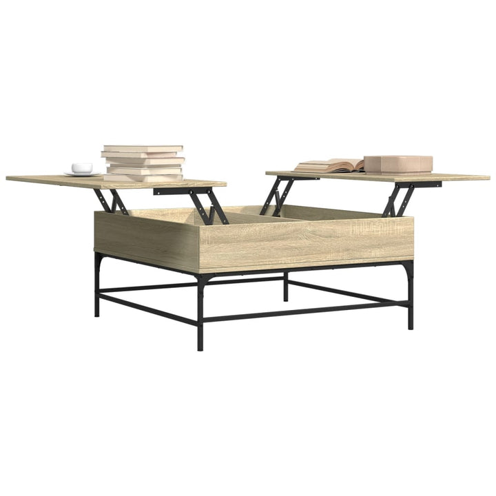 Măsuță Cafea 95X95X45 Cm Lemn Prelucrat Și Metal