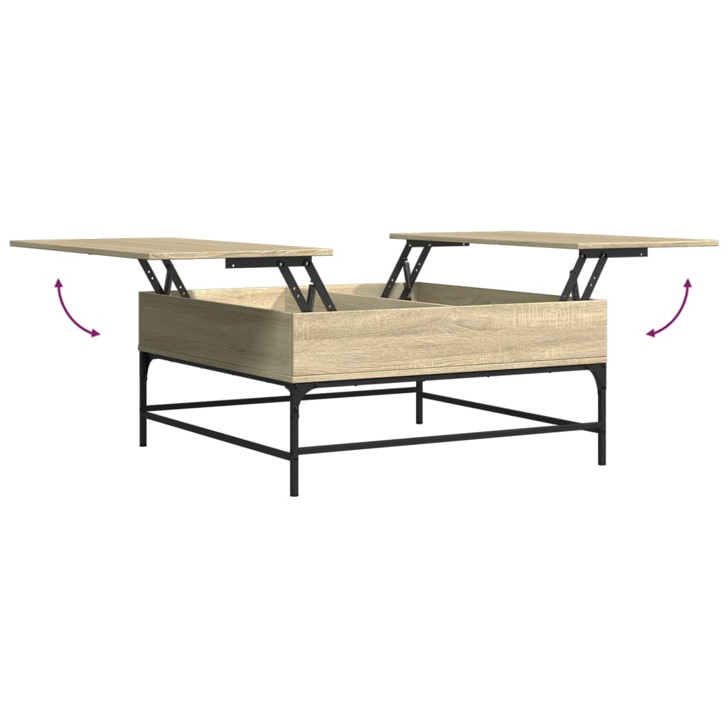 Măsuță Cafea 95X95X45 Cm Lemn Prelucrat Și Metal