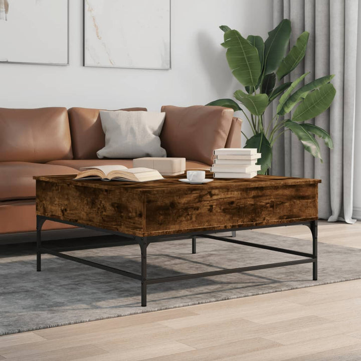 Măsuță Cafea 95X95X45 Cm Lemn Prelucrat Și Metal